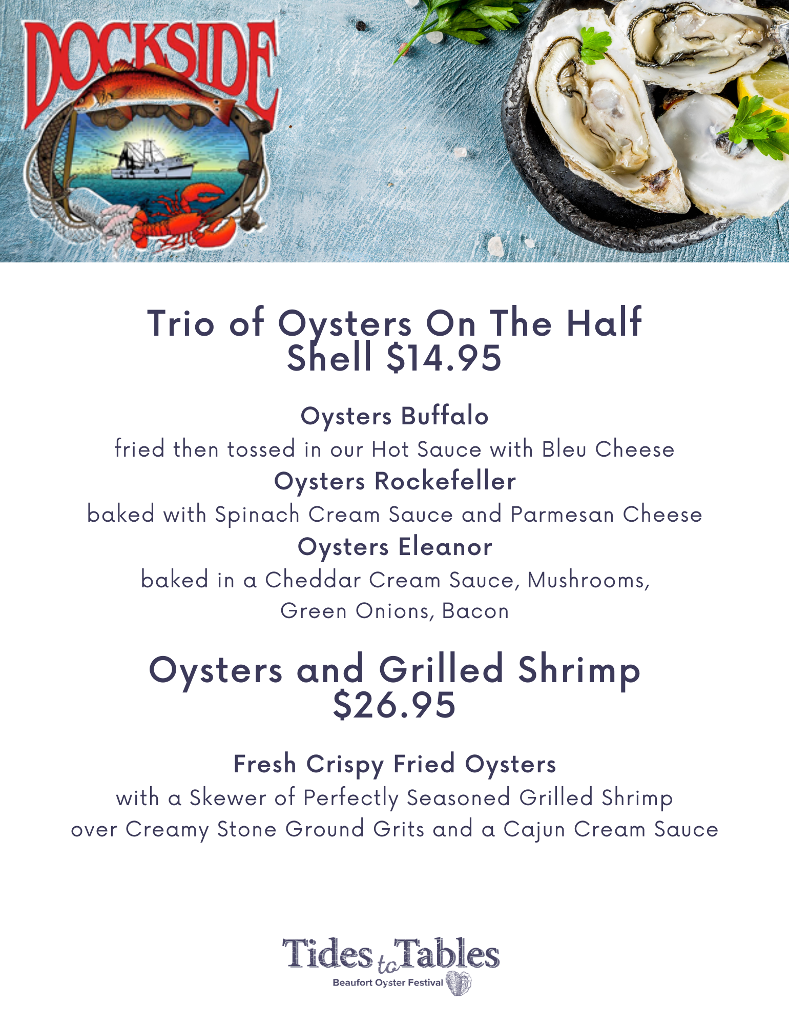 Dockside Menu